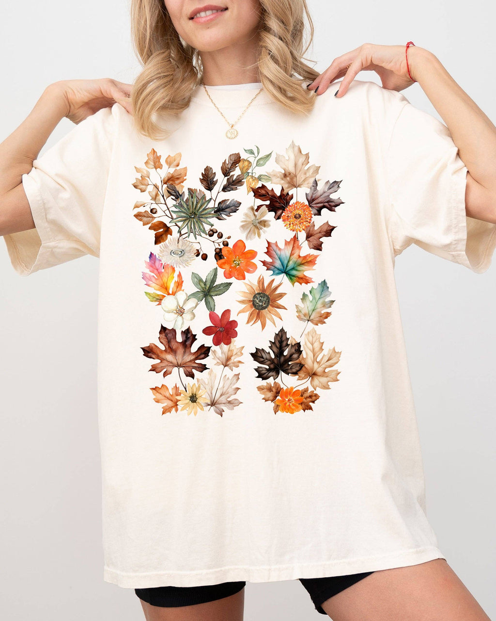 Autumn Pressed Leaves, Nature, Flowers, Botanical - Adult & Kids T-Shirts, Sweatshirts & Hoodies apparel design preview 1