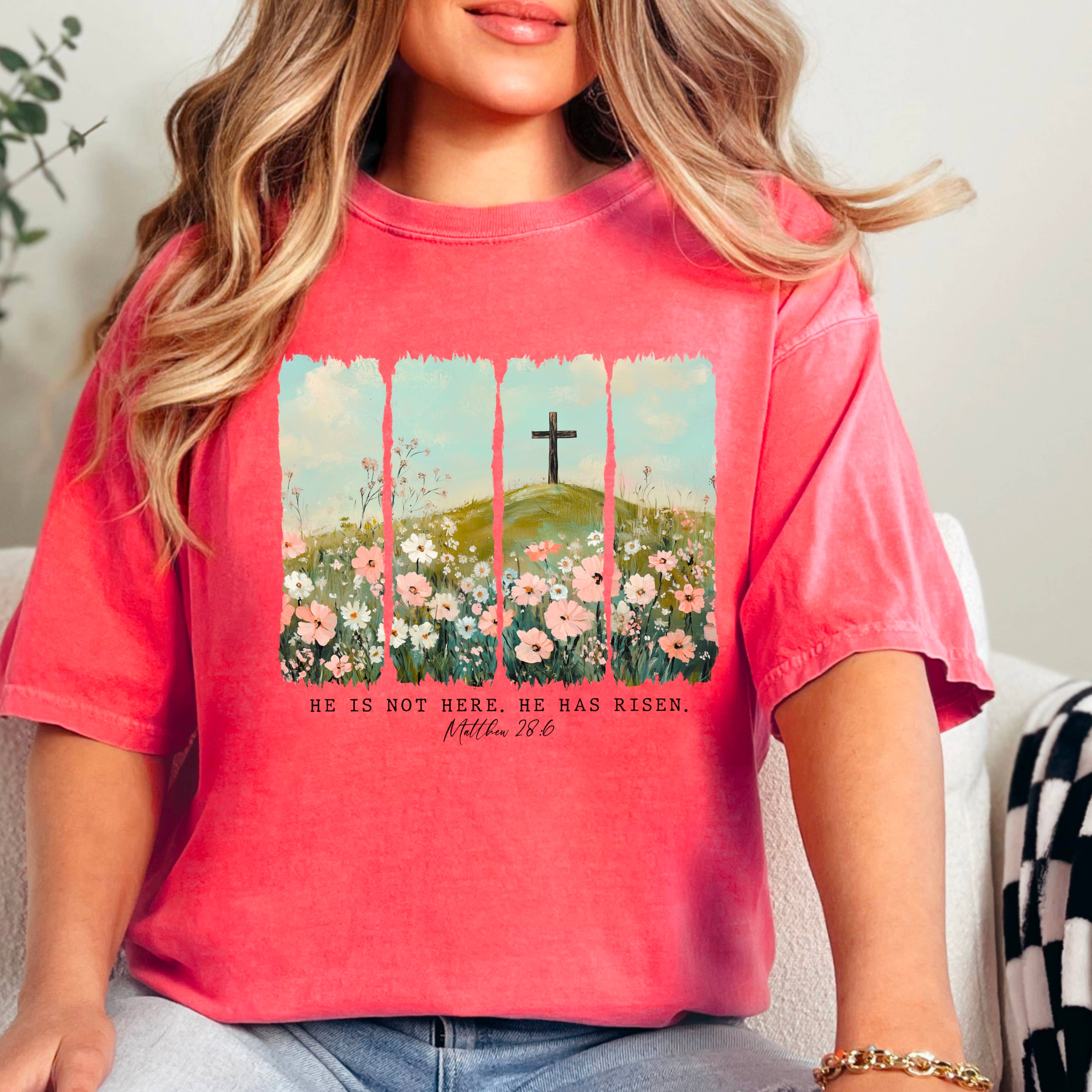 He Has Risen Easter Graphic Comfort Colors - Adult & Kids T-Shirts, Sweatshirts & Hoodies apparel design preview 1