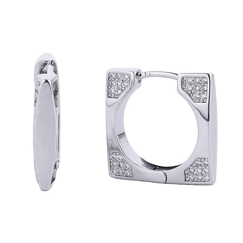 14K Gold-Dipped Cz Paved Geometric Huggie Earring - Adult & Kids T-Shirts, Sweatshirts & Hoodies apparel design preview 1