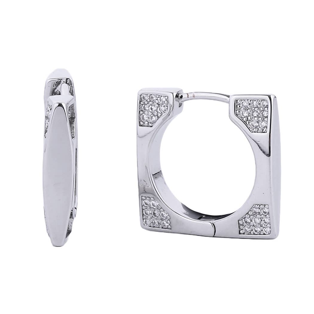 14K Gold-Dipped Cz Paved Geometric Huggie Earring - Adult & Kids T-Shirts, Sweatshirts & Hoodies apparel design preview 1