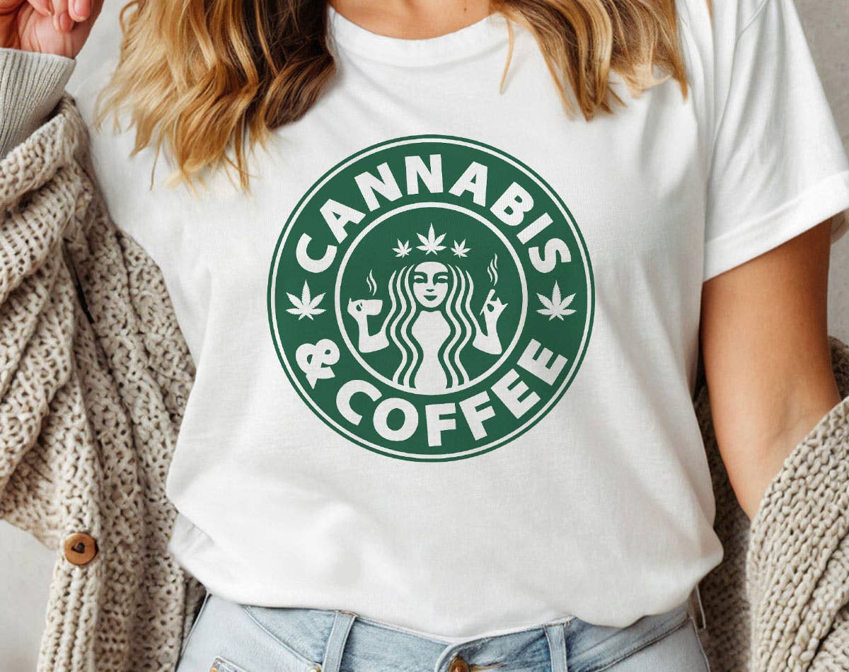 Cannabis and Coffee Funny Weed Parody Graphic - Adult & Kids T-Shirts, Sweatshirts & Hoodies apparel design preview 1