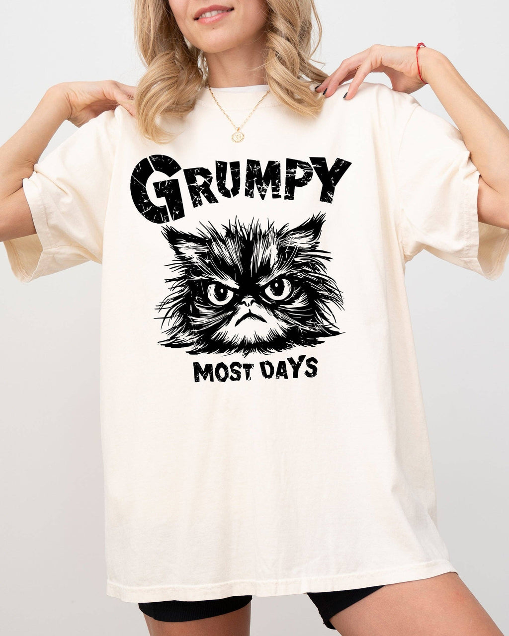 Grumpy Cat, Funny, Snarky, Sarcasm, Most Days - Adult & Kids T-Shirts, Sweatshirts & Hoodies apparel design preview 1