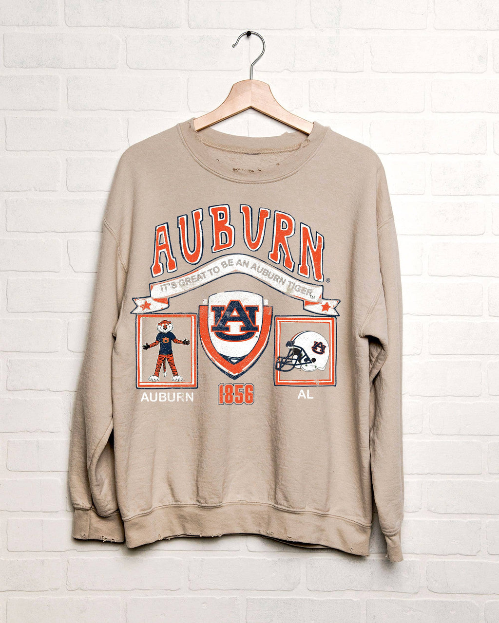 Auburn Tigers Prep Patch Sand Thrifted - Adult & Kids T-Shirts, Sweatshirts & Hoodies apparel design preview 1