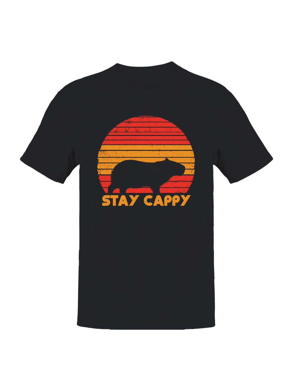 Retro Capybara Sunset Graphic Men's - Adult & Kids T-Shirts, Sweatshirts & Hoodies apparel design preview 1