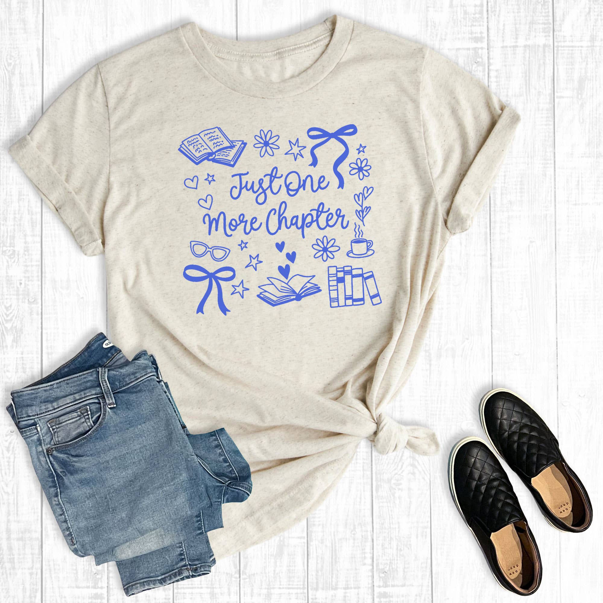 Funny Reading Just One More Chapter Graphic - Adult & Kids T-Shirts, Sweatshirts & Hoodies apparel design preview 1