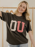Ou Sooners Quilted Puff Ink Pepper Comfort Colors - Adult & Kids T-Shirts, Sweatshirts & Hoodies apparel design preview 1