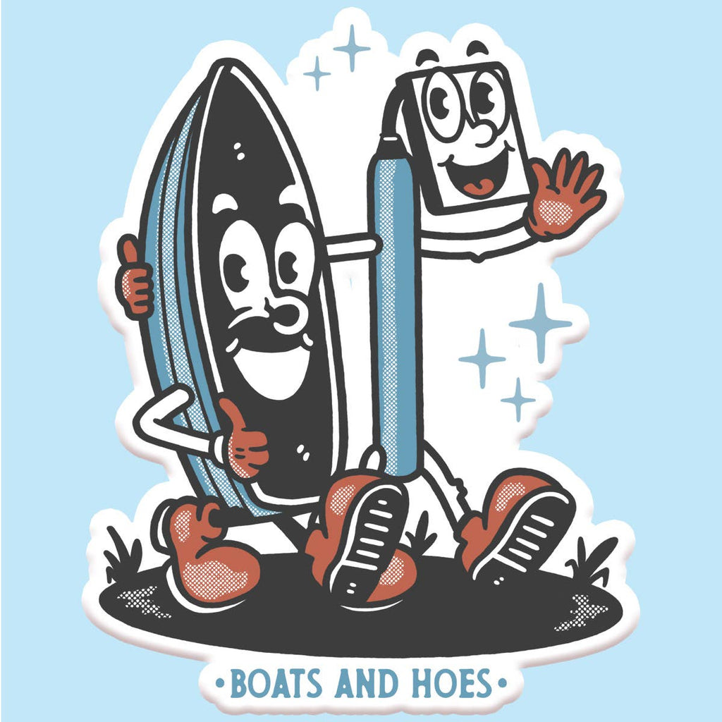 Boats and Hoes Funny Sticker Decal - Adult & Kids T-Shirts, Sweatshirts & Hoodies apparel design preview 1