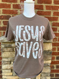 Jesus Saves Floral On Comfort Colors Espresso - Adult & Kids T-Shirts, Sweatshirts & Hoodies apparel design preview 1