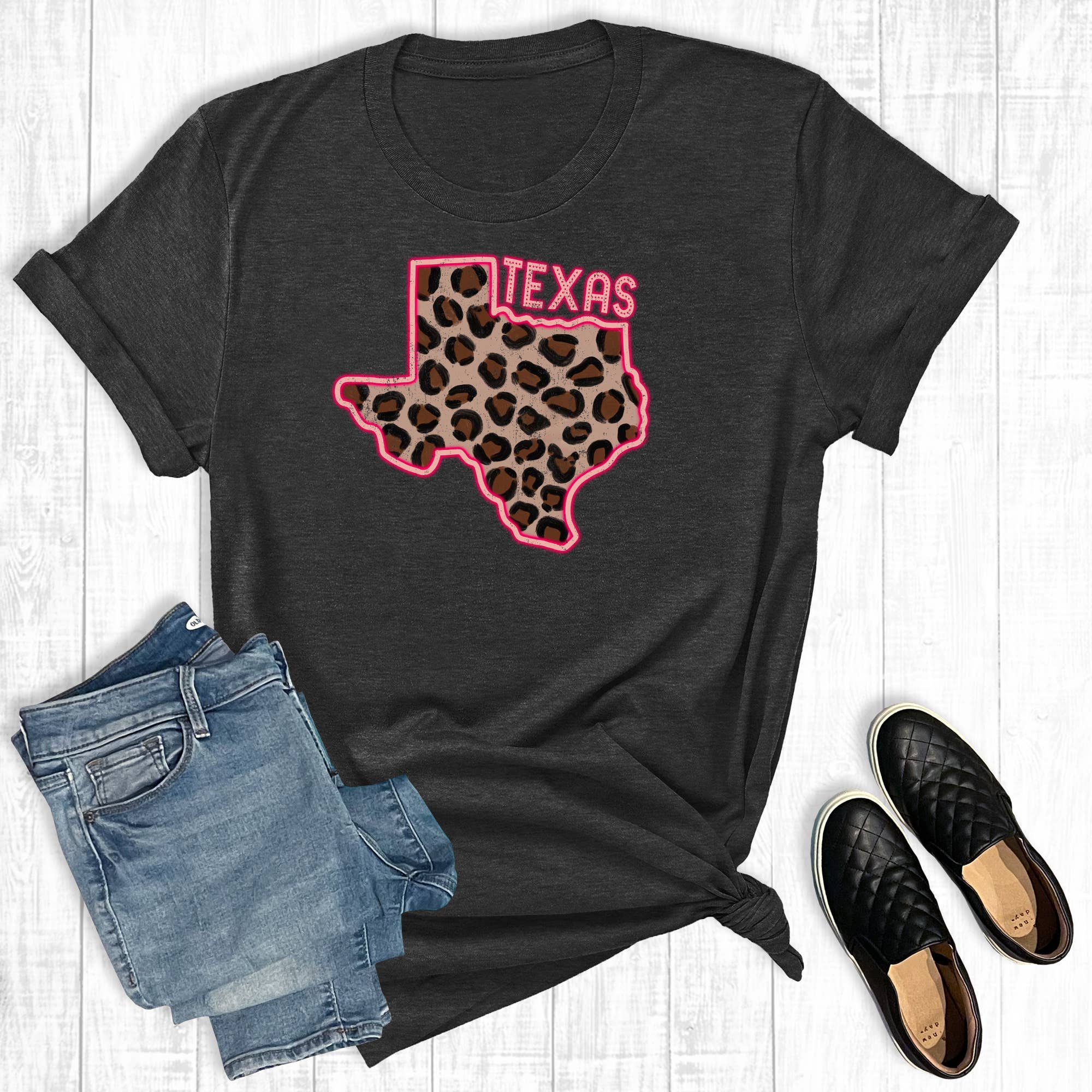 Neon Leopard Texas Graphic - Adult & Kids T-Shirts, Sweatshirts & Hoodies apparel design preview 1