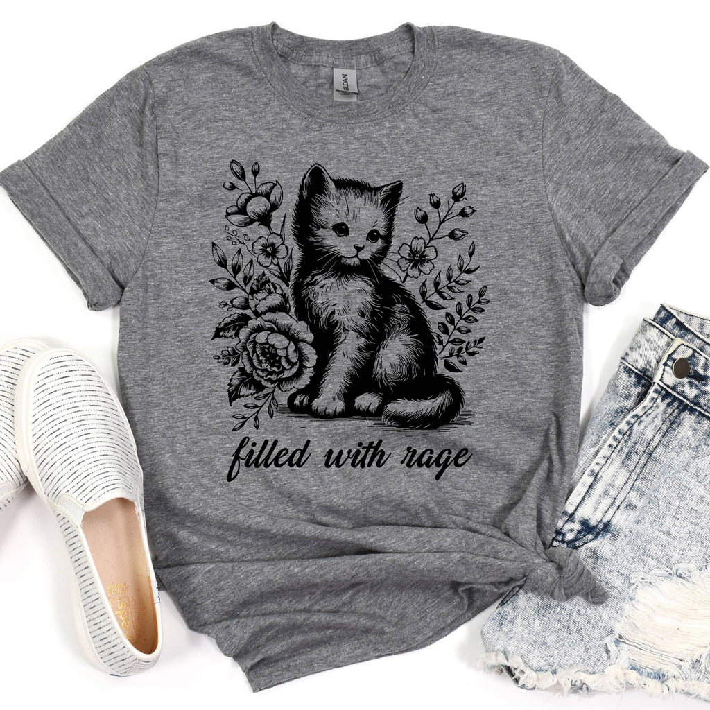 Filled with Rage Funny Graphic Cat - Adult & Kids T-Shirts, Sweatshirts & Hoodies apparel design preview 1