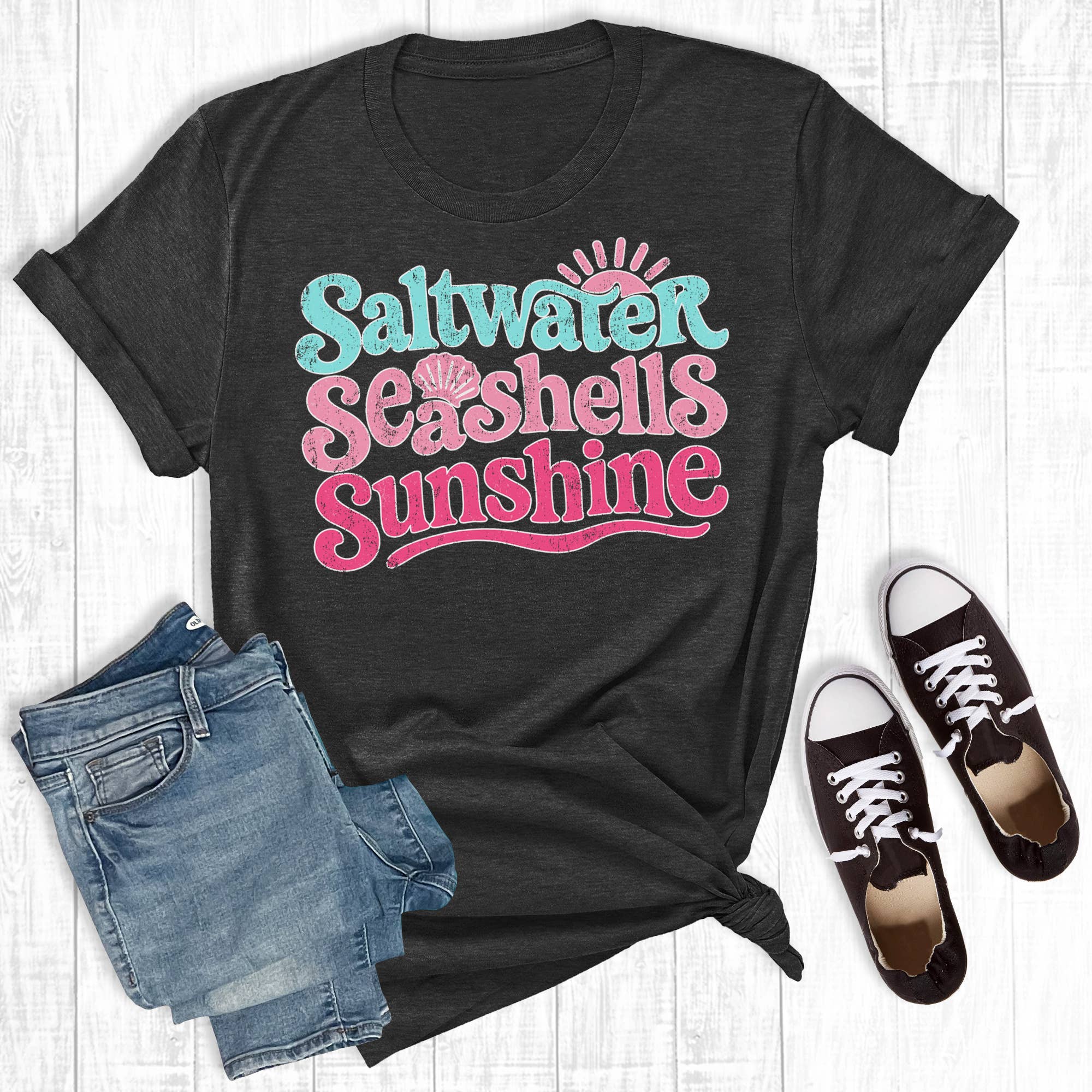 Summer Beach Saltwater Sunshine Graphic - Adult & Kids T-Shirts, Sweatshirts & Hoodies apparel design preview 1