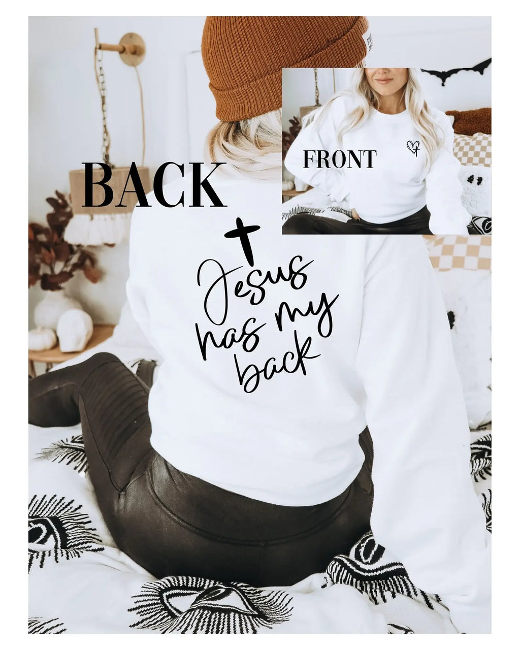 Jesus Has My Back - Adult & Kids T-Shirts, Sweatshirts & Hoodies apparel design preview 1