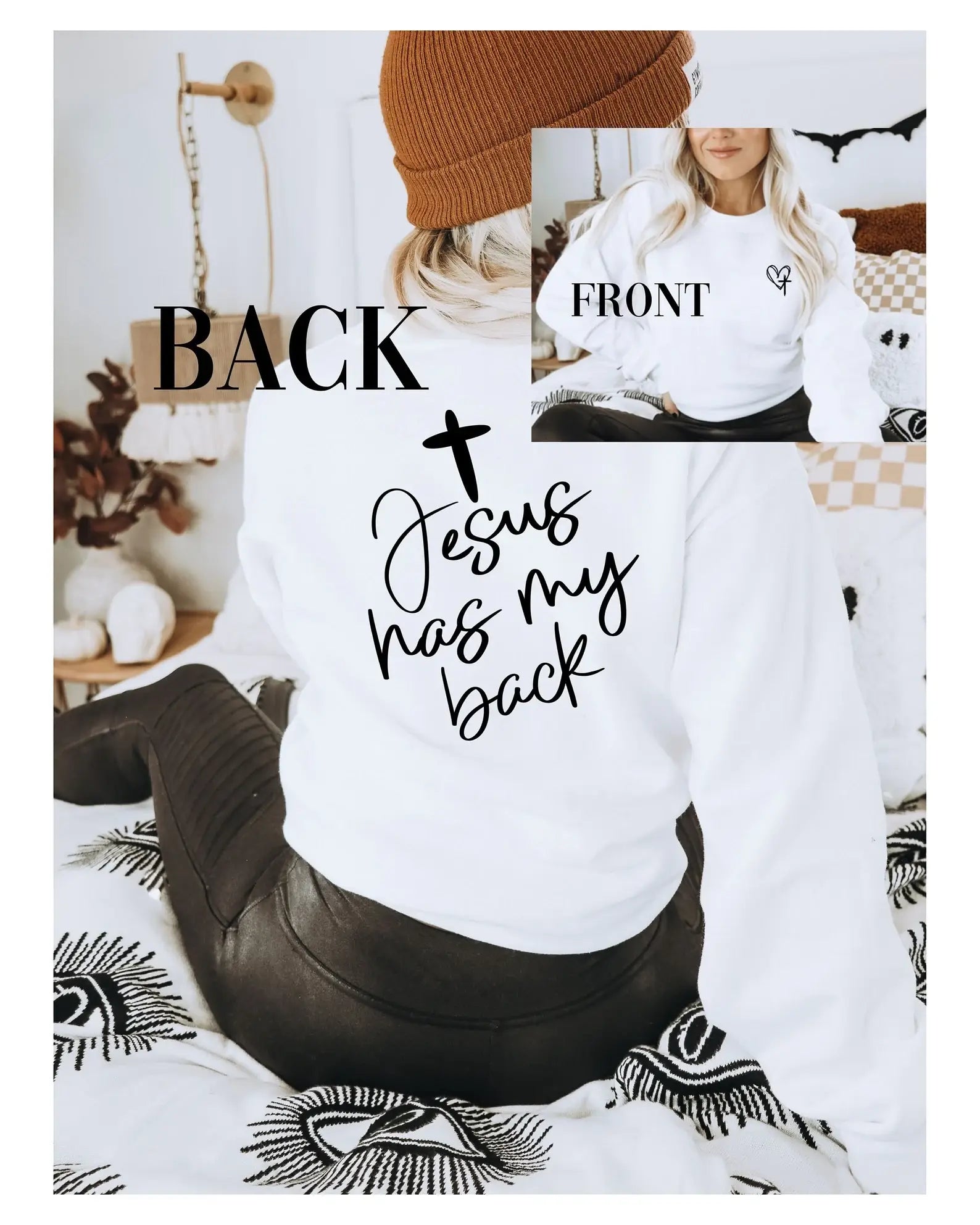 Jesus Has My Back - Adult & Kids T-Shirts, Sweatshirts & Hoodies apparel design preview 1