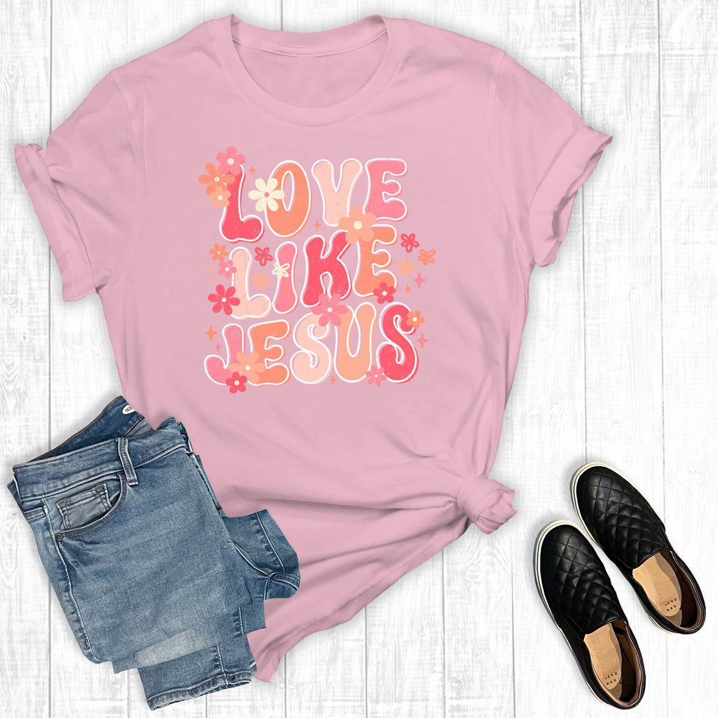 Retro Love Like Jesus Graphic - Adult & Kids T-Shirts, Sweatshirts & Hoodies apparel design preview 1