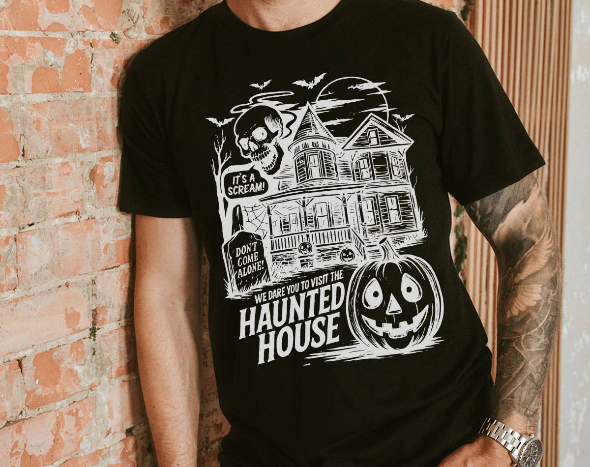 Haunted House We Dare You Halloween Horror - Adult & Kids T-Shirts, Sweatshirts & Hoodies apparel design preview 1