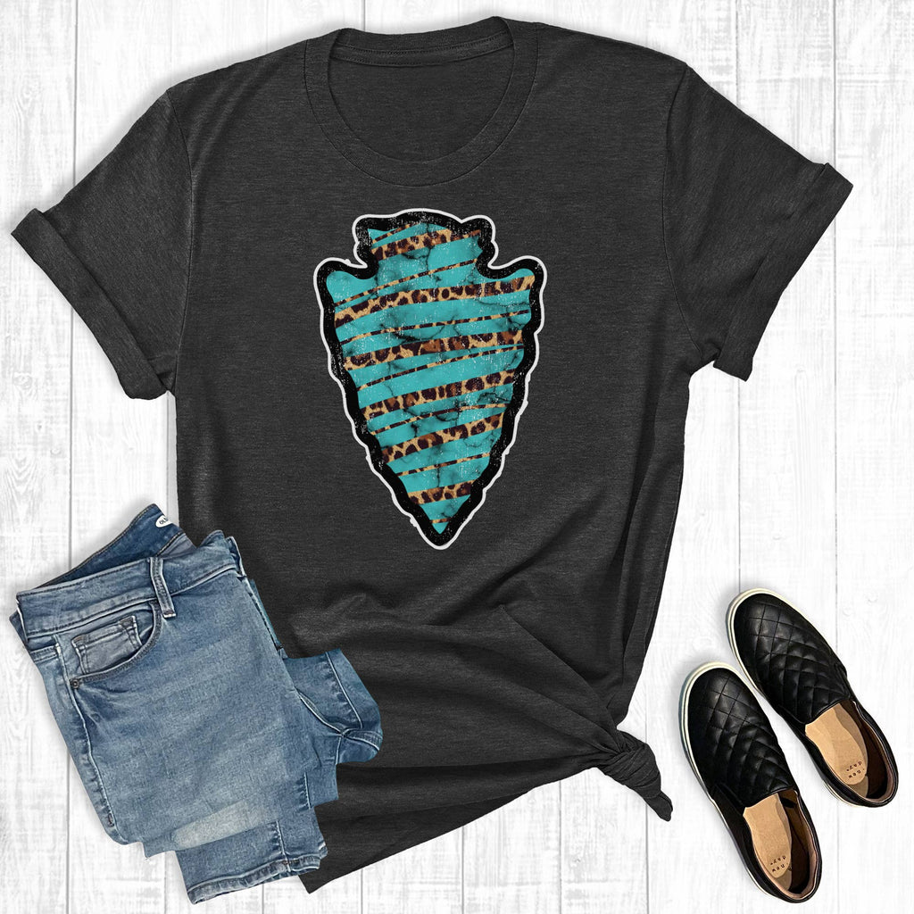 Western Turquoise Leopard Arrowhead Graphic - Adult & Kids T-Shirts, Sweatshirts & Hoodies apparel design preview 1