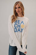 Round Neck "Beach Day" Graphic Lt Weight Sweater - Adult & Kids T-Shirts, Sweatshirts & Hoodies apparel design preview 1