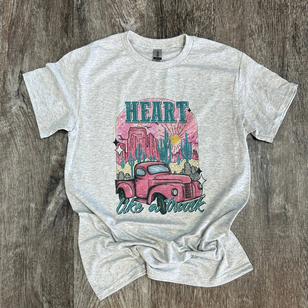 Heart Like A Truck On Ash Gray - Adult & Kids T-Shirts, Sweatshirts & Hoodies apparel design preview 1