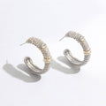 Cz Half Hoop Two Tone Designed Post Earrings - Adult & Kids T-Shirts, Sweatshirts & Hoodies apparel design preview 1