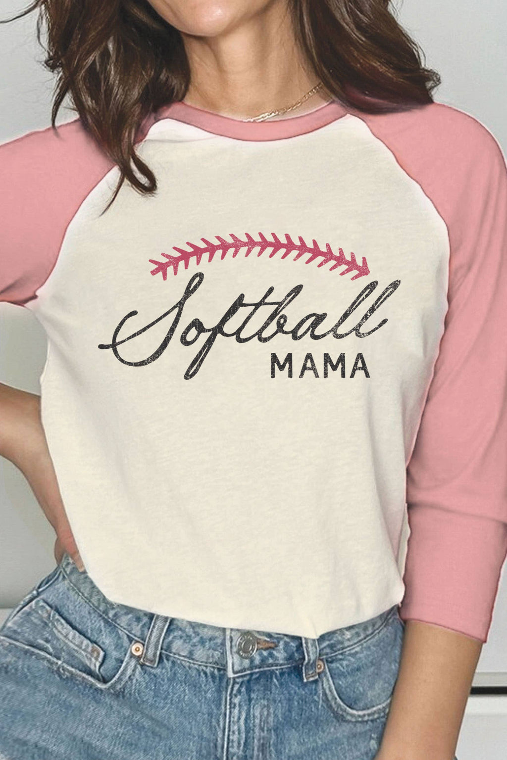Softball Mama Graphic Raglan - Adult & Kids T-Shirts, Sweatshirts & Hoodies apparel design preview 1
