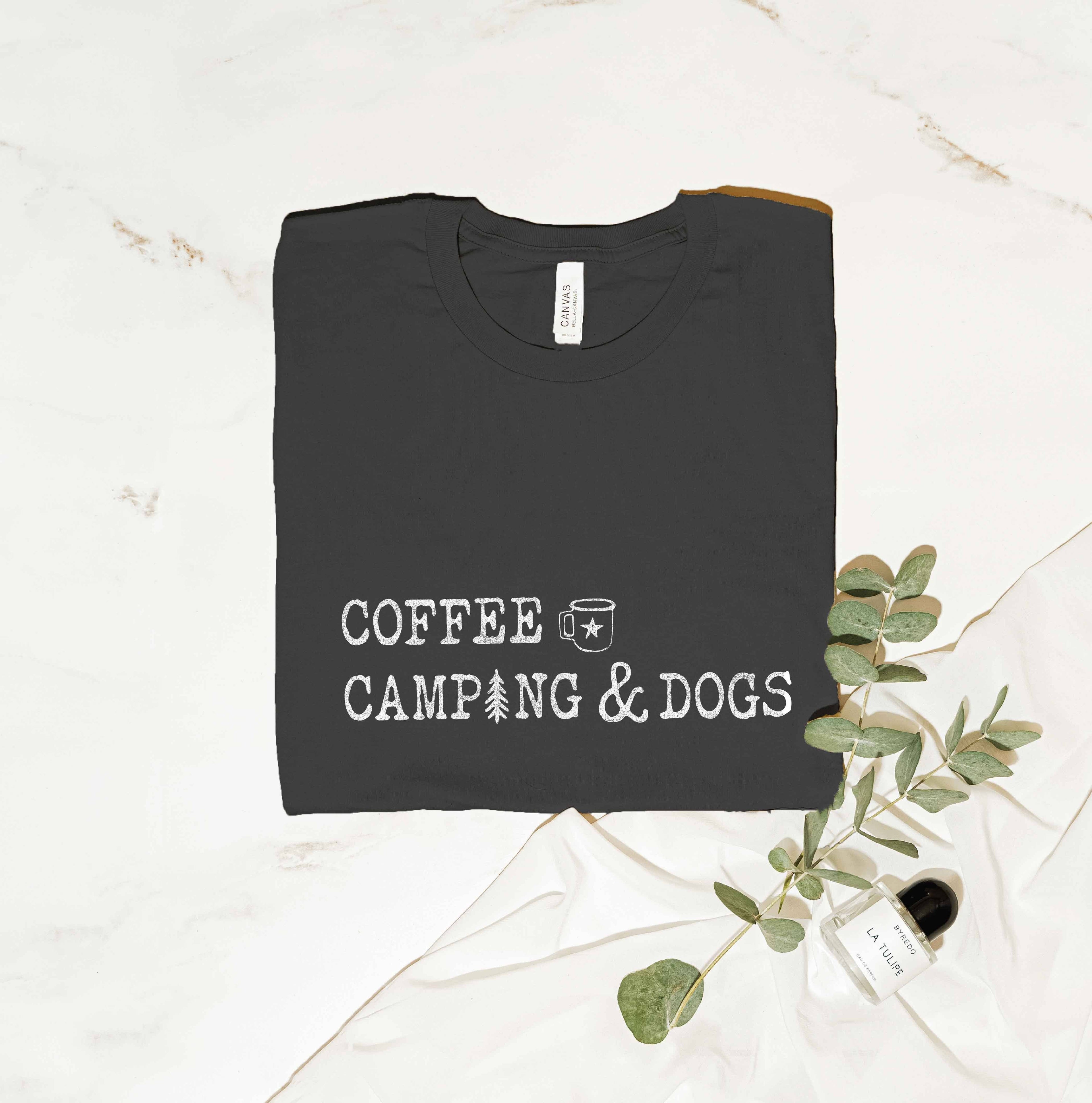 Coffee Camping and Dogs Graphic - Adult & Kids T-Shirts, Sweatshirts & Hoodies apparel design preview 1