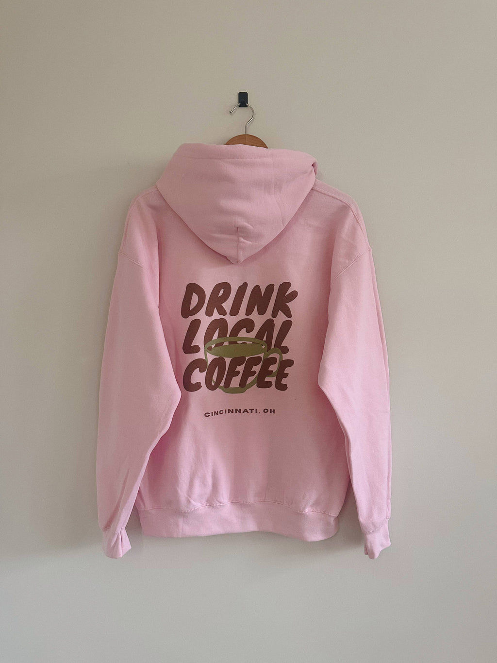 Drink Local Coffee Light Pink (Heavyweight) - Adult & Kids T-Shirts, Sweatshirts & Hoodies apparel design preview 1