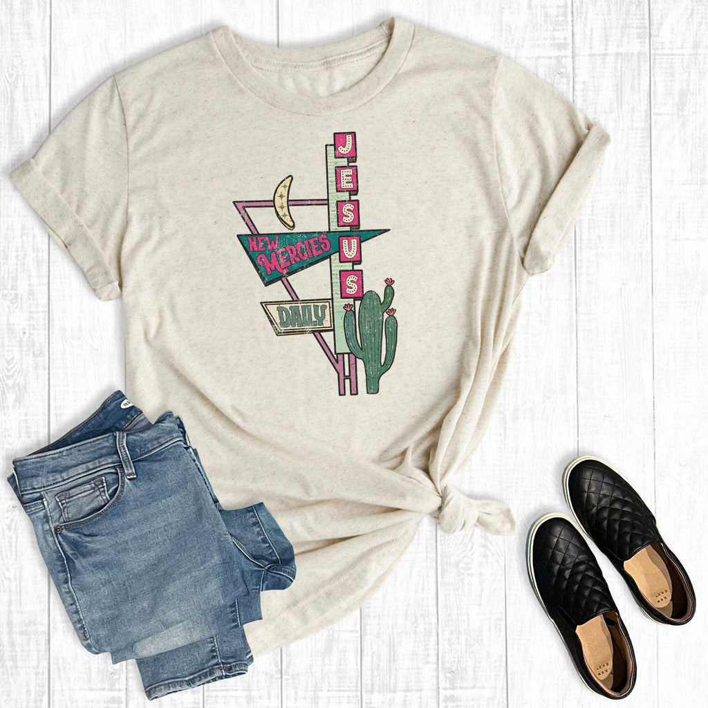 Retro Western Faith New Mercies Graphic - Adult & Kids T-Shirts, Sweatshirts & Hoodies apparel design preview 1
