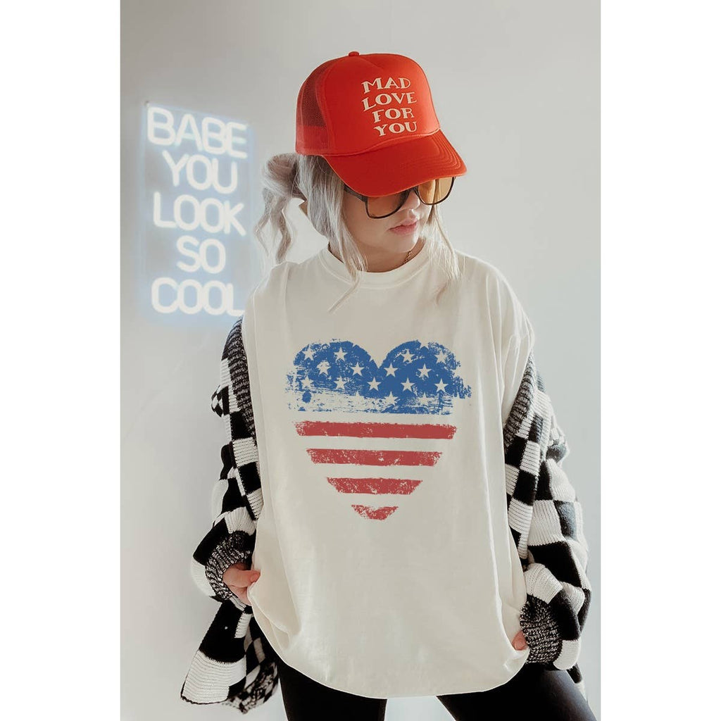 Heart America Vintage Graphic Oversized - Adult & Kids T-Shirts, Sweatshirts & Hoodies apparel design preview 1
