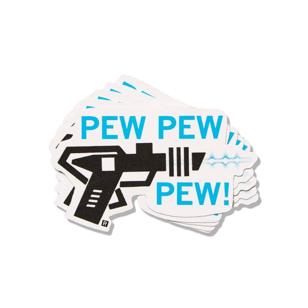 Pew Bold Gun Logo Die-Cut Sticker - Adult & Kids T-Shirts, Sweatshirts & Hoodies apparel design preview 1