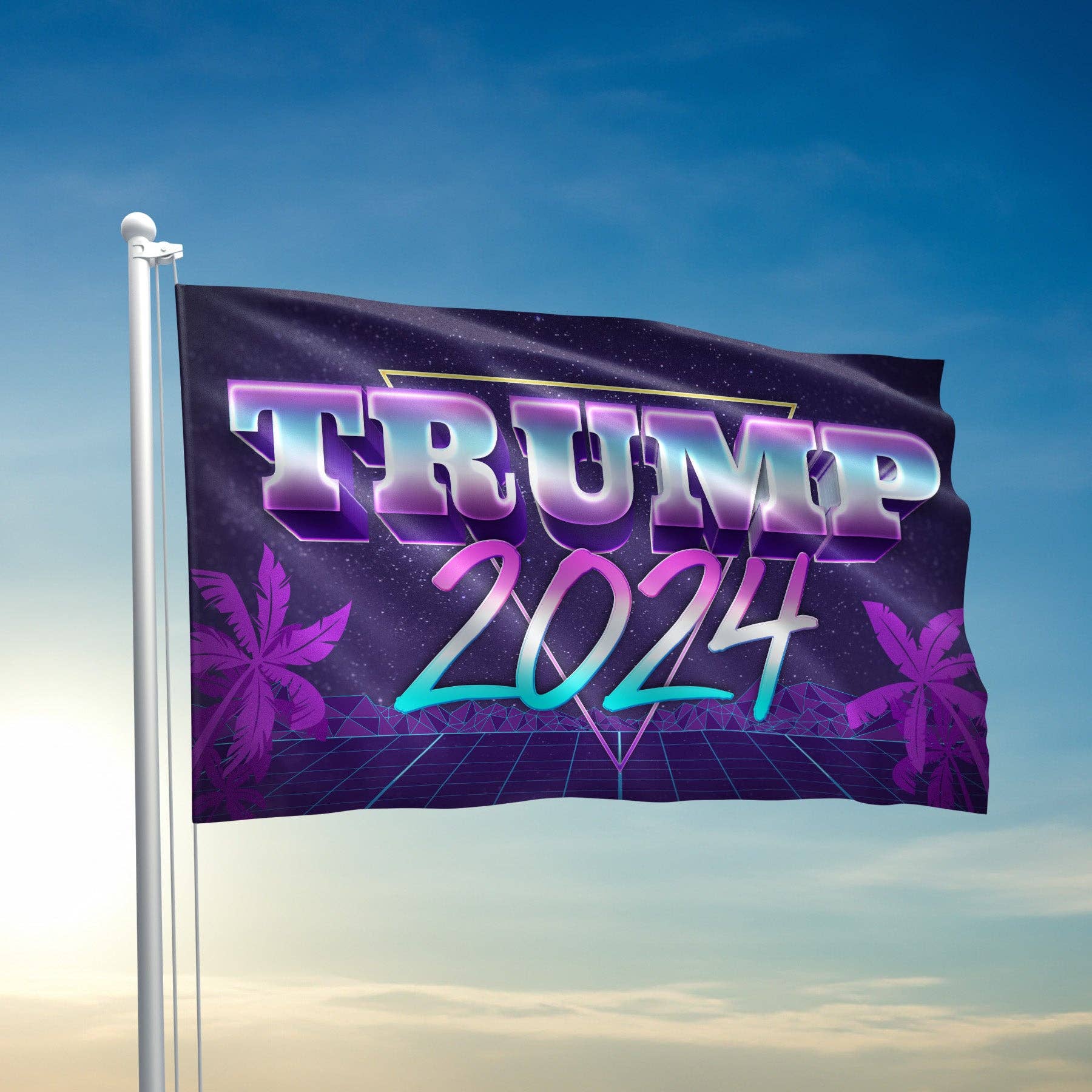 Trump 2024 Miami Vice Flag 2354 - Adult & Kids T-Shirts, Sweatshirts & Hoodies apparel design preview 1