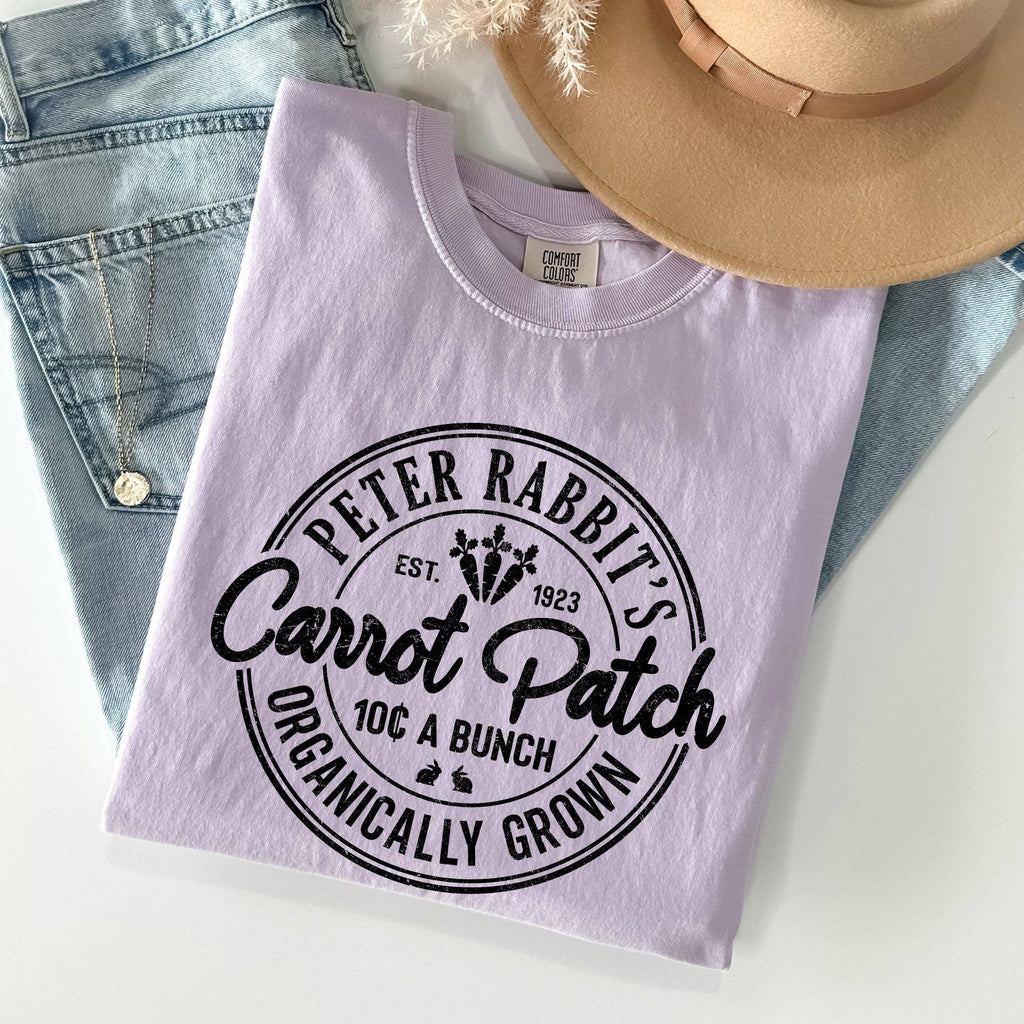 Peter Rabbit's Carrot Patch, Retro Farm Sign, Easter - Adult & Kids T-Shirts, Sweatshirts & Hoodies apparel design preview 1