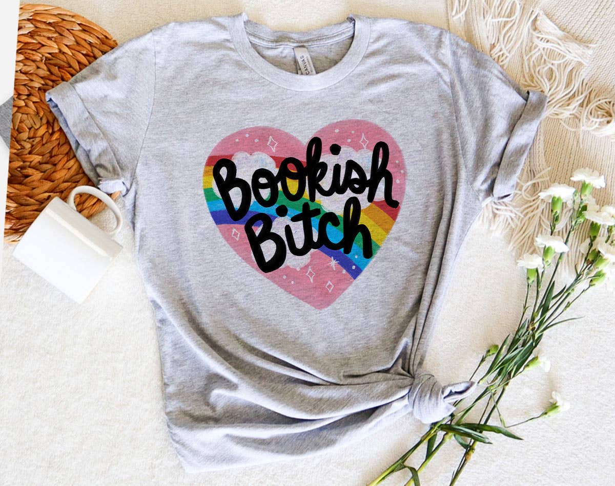 Bookish Bitch Funny Book Heart Reading Graphic - Adult & Kids T-Shirts, Sweatshirts & Hoodies apparel design preview 1