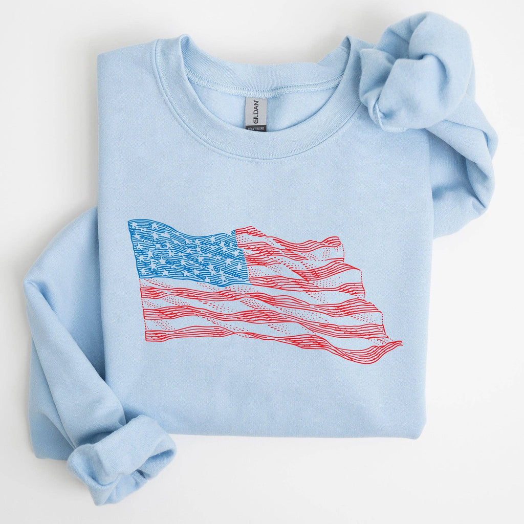 American Flag Illustration Patriotic 4th of July - Adult & Kids T-Shirts, Sweatshirts & Hoodies apparel design preview 1