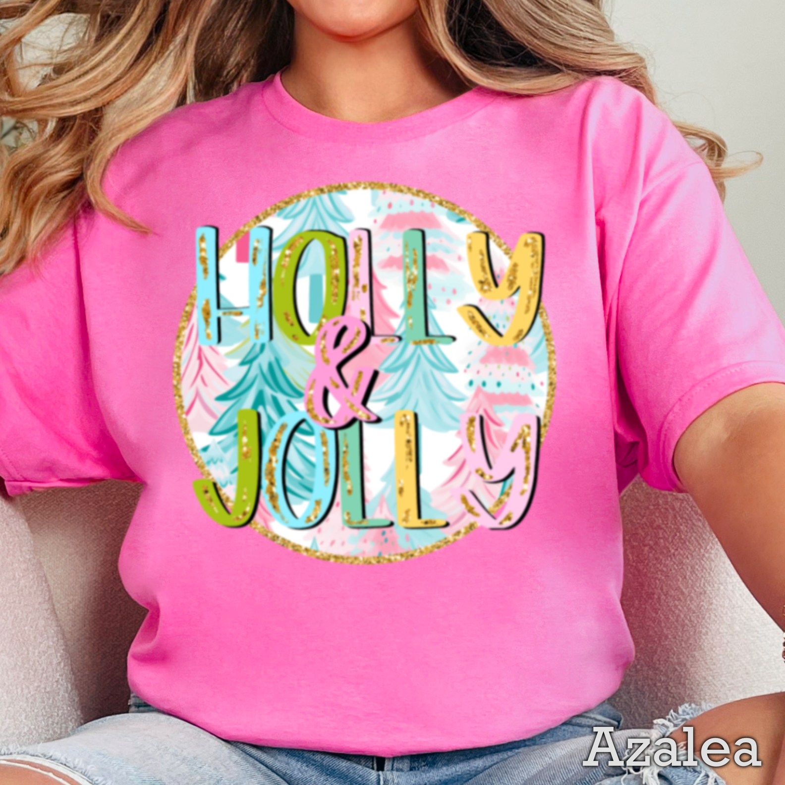 Holly and Jolly Christmas 2025 Graphic Gildan - Adult & Kids T-Shirts, Sweatshirts & Hoodies apparel design preview 1