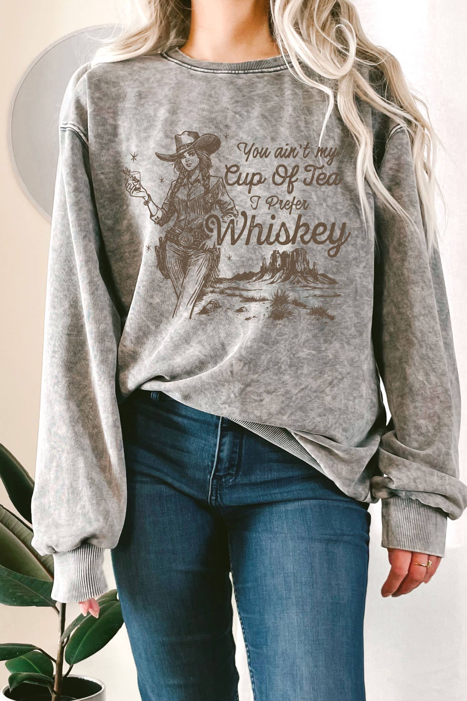 Whiskey Cowgirl Mineral Terry - Adult & Kids T-Shirts, Sweatshirts & Hoodies apparel design preview 1