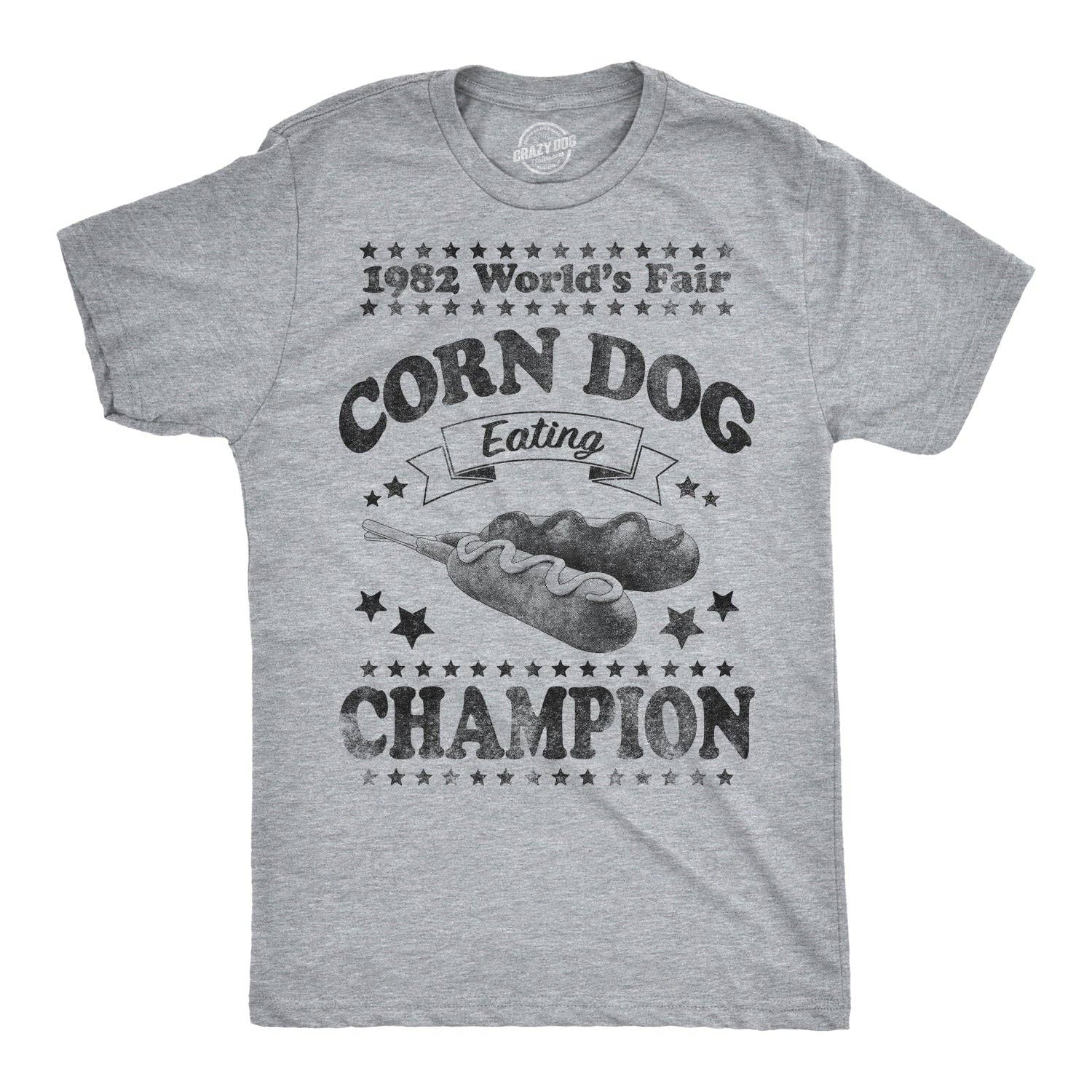 Corn Dog Eating Champion 1982 Men's - Adult & Kids T-Shirts, Sweatshirts & Hoodies apparel design preview 1