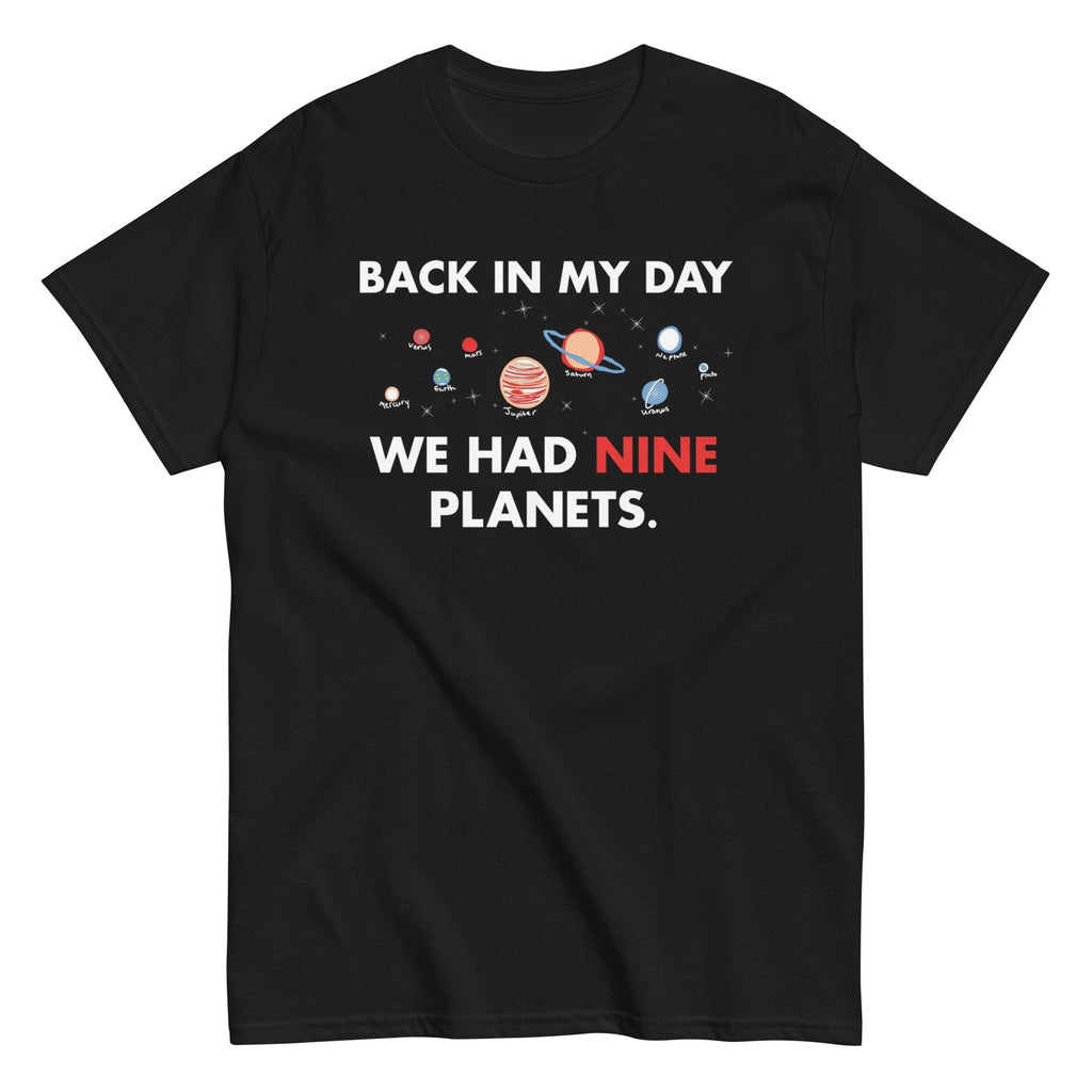 Back In My Day We Had Nine Planets Men's Classic - Adult & Kids T-Shirts, Sweatshirts & Hoodies apparel design preview 1