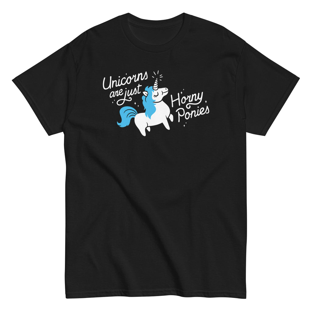 Unicorns Are Just Horny Ponies Men's Classic - Adult & Kids T-Shirts, Sweatshirts & Hoodies apparel design preview 1