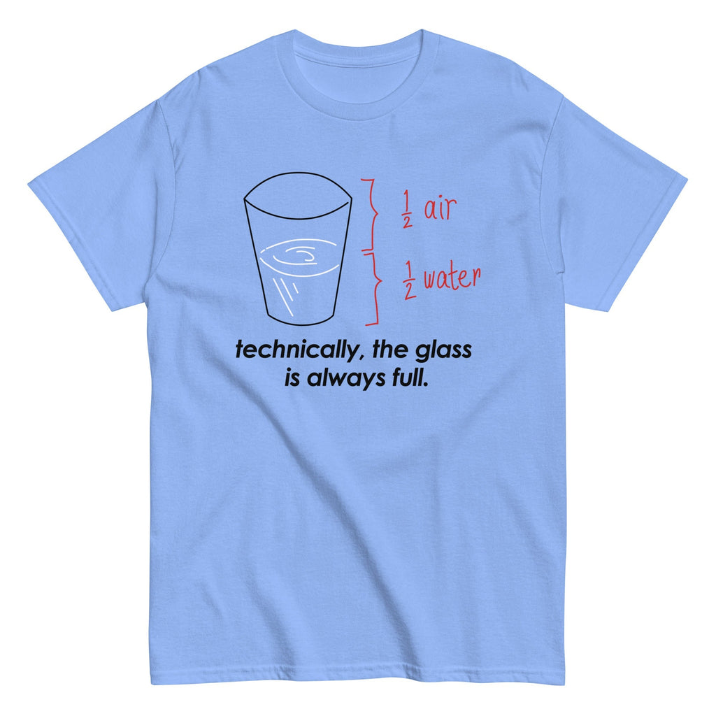Technically, The Glass Is Always Full Men's Classic - Adult & Kids T-Shirts, Sweatshirts & Hoodies apparel design preview 1