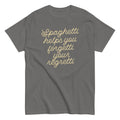 Spaghetti Helps You Forgetti Your Regretti Men's - Adult & Kids T-Shirts, Sweatshirts & Hoodies apparel design preview 1