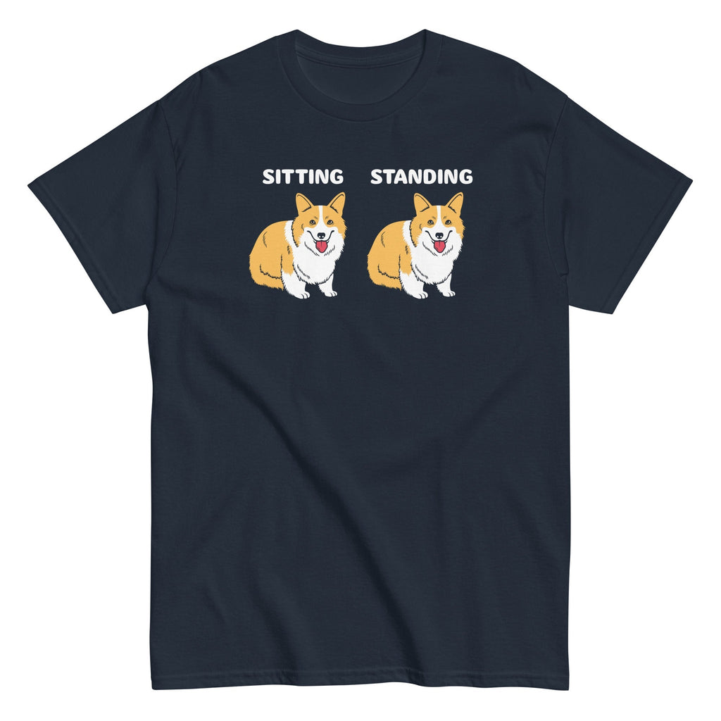 Corgi Sitting And Standing Men's Classic - Adult & Kids T-Shirts, Sweatshirts & Hoodies apparel design preview 1