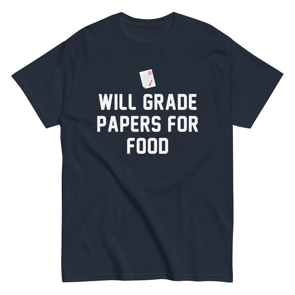 Will Grade Papers For Food Men's Classic - Adult & Kids T-Shirts, Sweatshirts & Hoodies apparel design preview 1