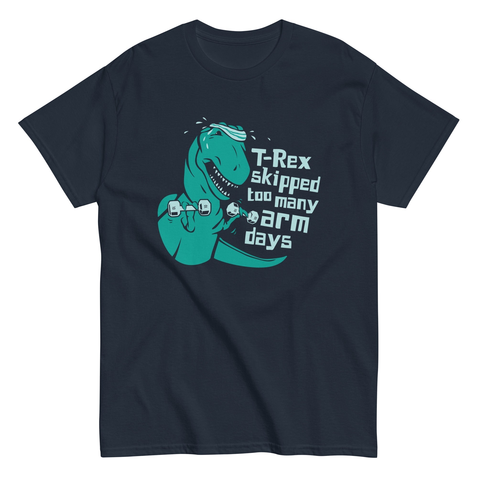 T-Rex Skipped Too Many Arm Days Men's Classic - Adult & Kids T-Shirts, Sweatshirts & Hoodies apparel design preview 1