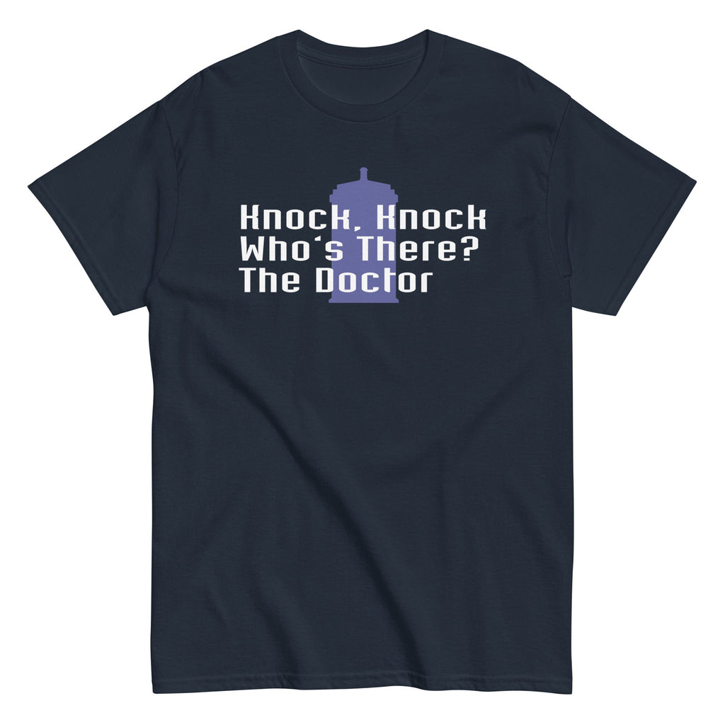 Knock Who's There? The Doctor Men's Classic - Adult & Kids T-Shirts, Sweatshirts & Hoodies apparel design preview 1
