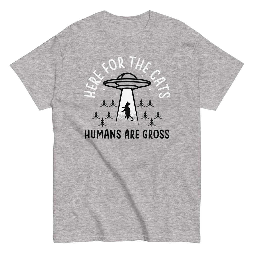 Here For The Cats, Humans Are Gross Men's Classic - Adult & Kids T-Shirts, Sweatshirts & Hoodies apparel design preview 1