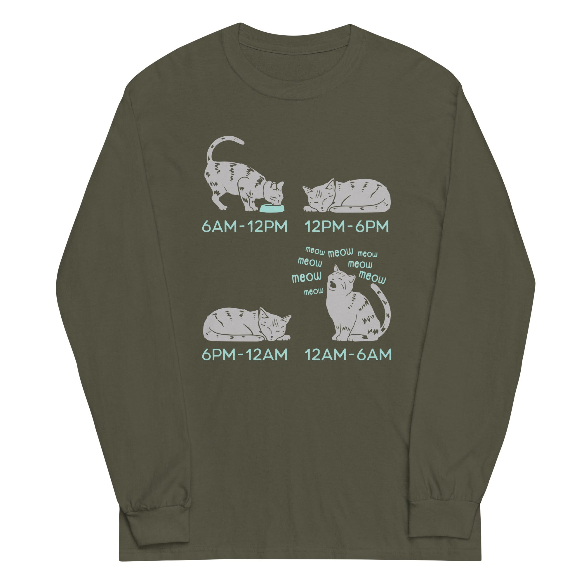 Cat Day Schedule - Adult & Kids T-Shirts, Sweatshirts & Hoodies apparel design preview 1