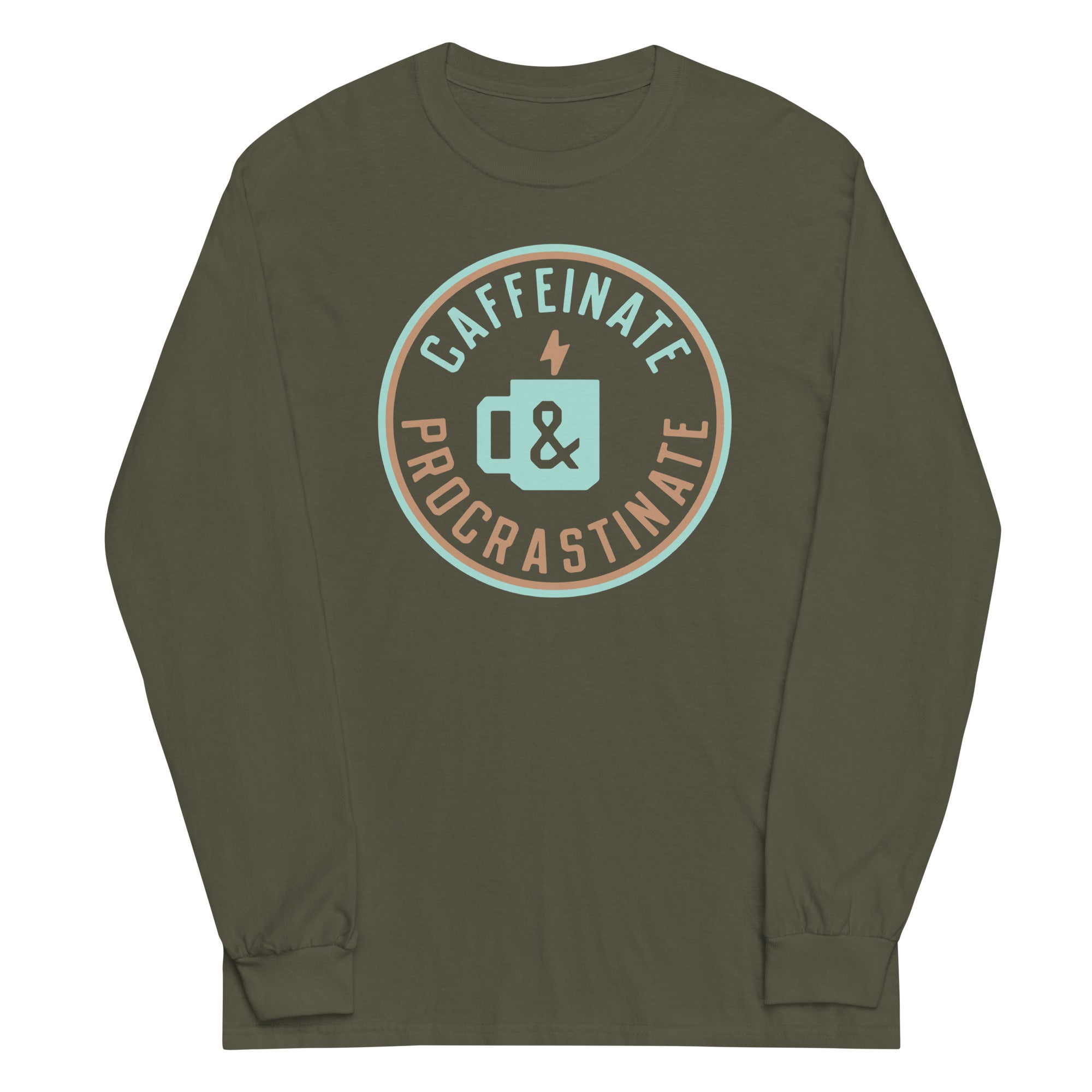 Caffeinate And Procrastinate - Adult & Kids T-Shirts, Sweatshirts & Hoodies apparel design preview 1