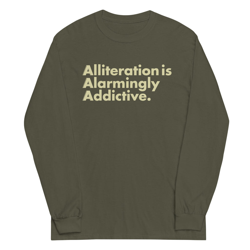 Alliteration Is Alarmingly Addictive - Adult & Kids T-Shirts, Sweatshirts & Hoodies apparel design preview 1