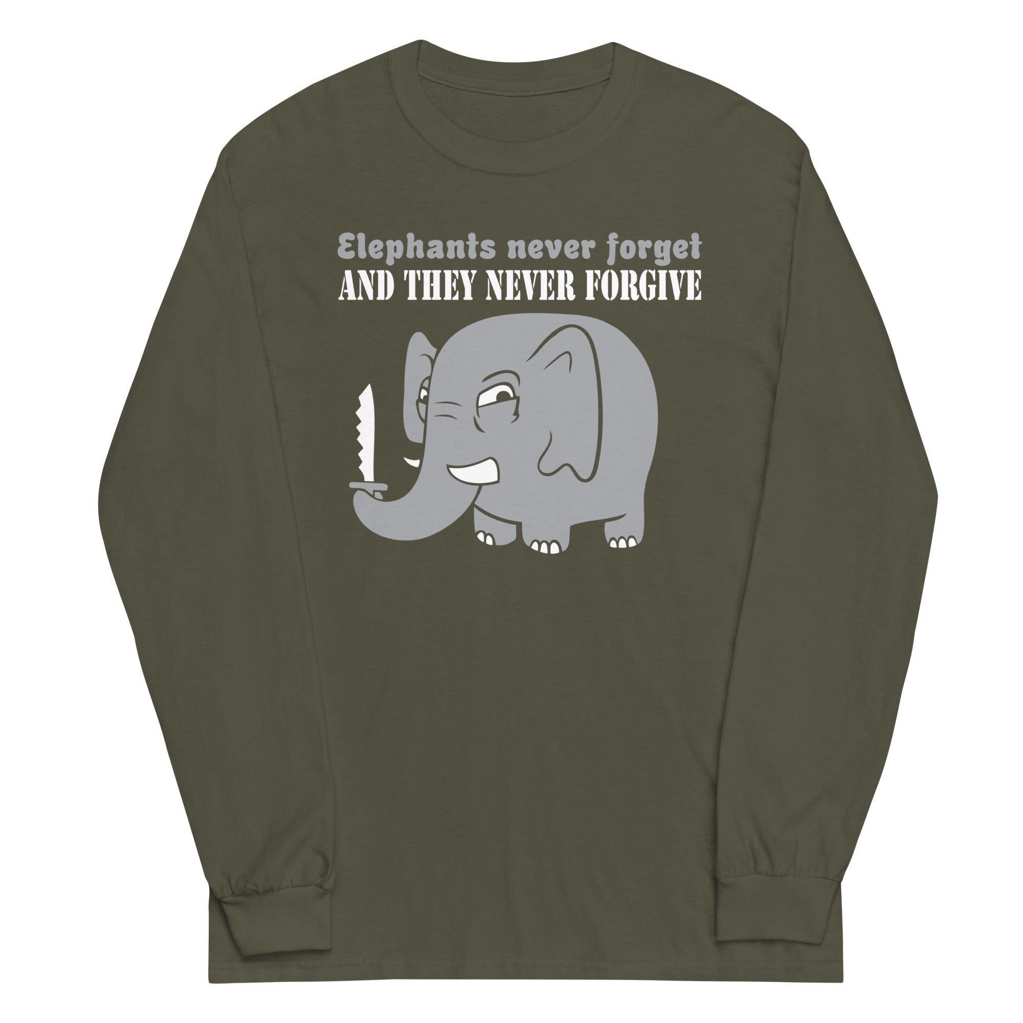 Elephants Never Forgive - Adult & Kids T-Shirts, Sweatshirts & Hoodies apparel design preview 1