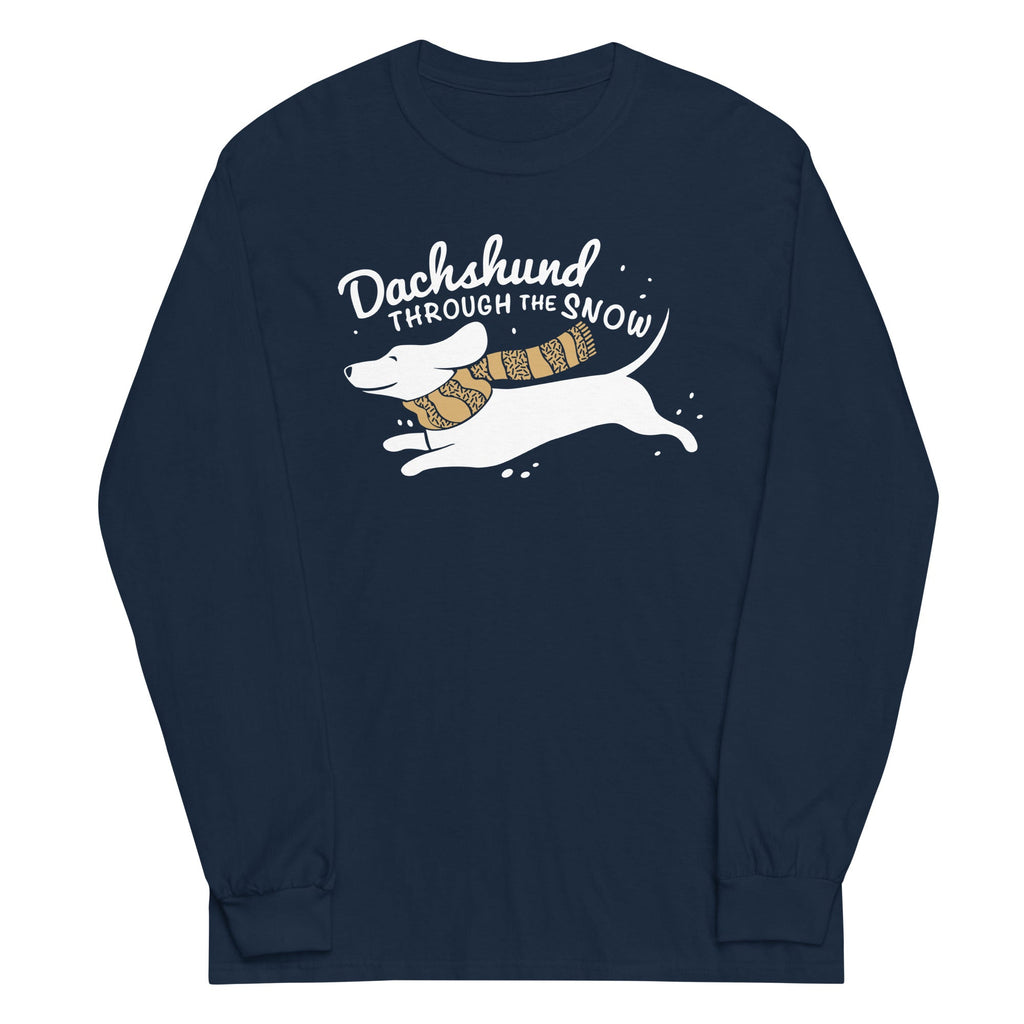 Dachshund Through The Snow - Adult & Kids T-Shirts, Sweatshirts & Hoodies apparel design preview 1